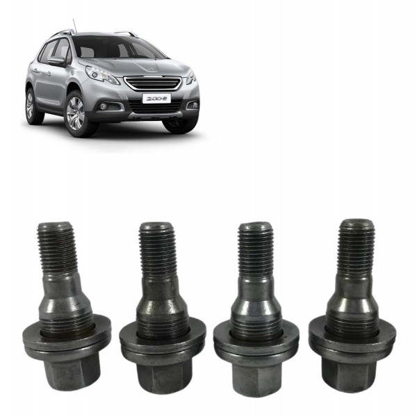 Jogo 4 Parafuso Roda Peugeot 2008 1.6 2015 16 17 18 2019